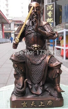 free shipping 10&quotChinese exquisite Red Bronze famous myth&quot Xuan Tian Shang Di &quot Emperor Statue | Дом и сад