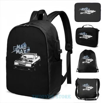 

Funny Graphic print Mad Max Interceptor USB Charge Backpack men School bags Women bag Travel laptop bag