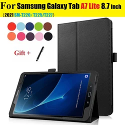 Auto sono wake suporte para samsung galaxy tab a7 lite caso fino suporte capa protetora folio para SM T220/t225/t227com caneta