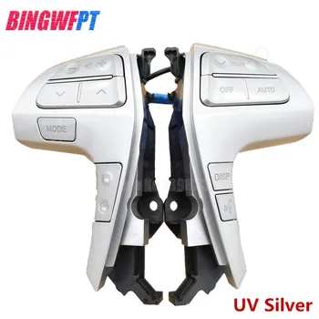 

UV Silver Color Steering PAD Audio Control Button Switch With Bluetooth 84250-06180 84250-06160 For Toyota Camry 2006-2011