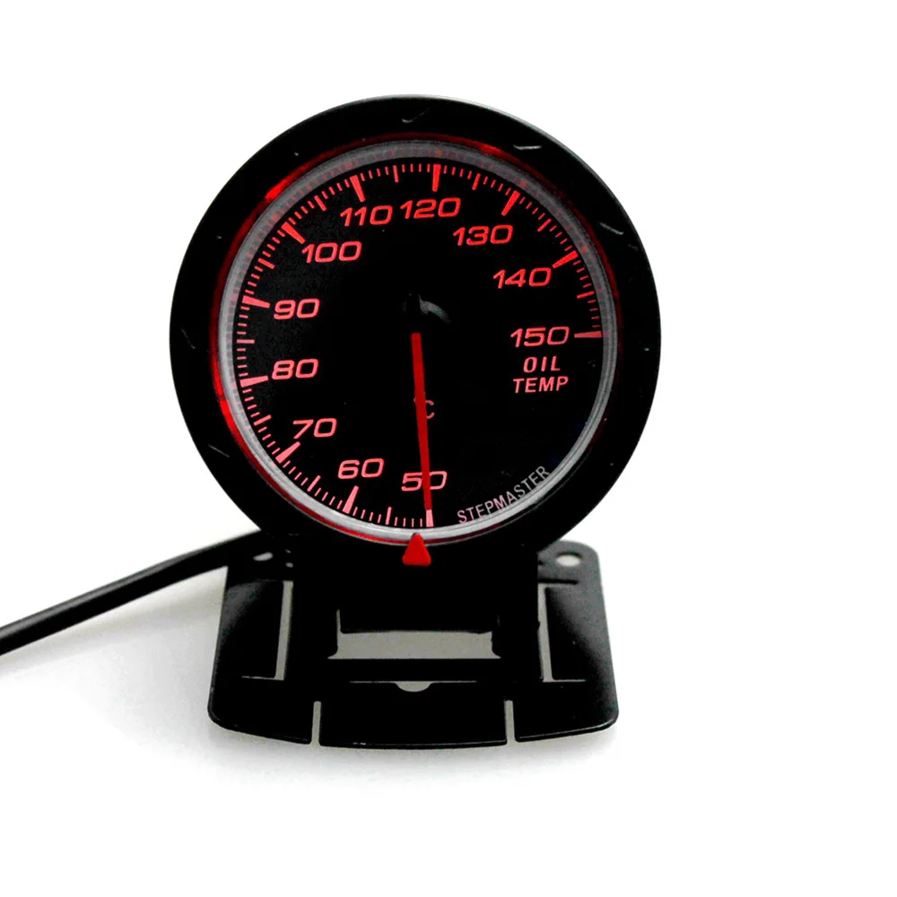 

Car Race Car Modification 60 Mm Oil Thermometer with Stand Black Red White Light Oil Temp 12V Instrument through