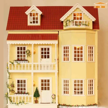 

Furniture DIY Doll House Wodden Miniatura Doll Houses Furniture Kit DIY Puzzle Assemble Dollhouse Toys For Children gift A010