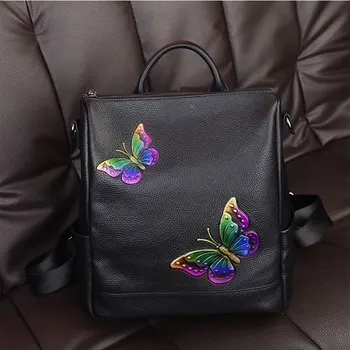 

Fashion Women Bag Genuine Leather Softback Backpack School Shoulder Bag Bags for Girls Mochila Feminina