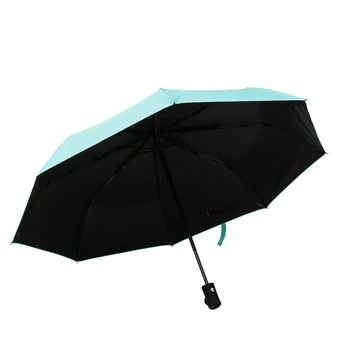 

Three Folding Fully Automatic Umbrella Portable Umbrella for Rainy Sunny Pure Color Flower Pattern Parasol Girl Waterproof 8K