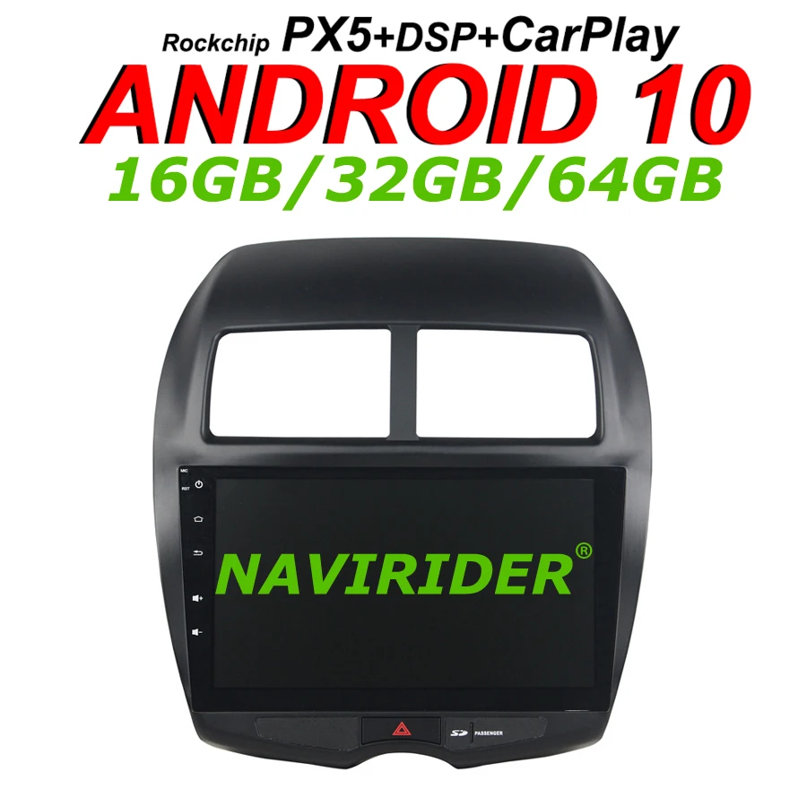 Navirider GPS навигатор для MITSUBISHI ASX Car android 10 Octa core 4 Гб ram 64 rom HD радио плеер стерео carplay