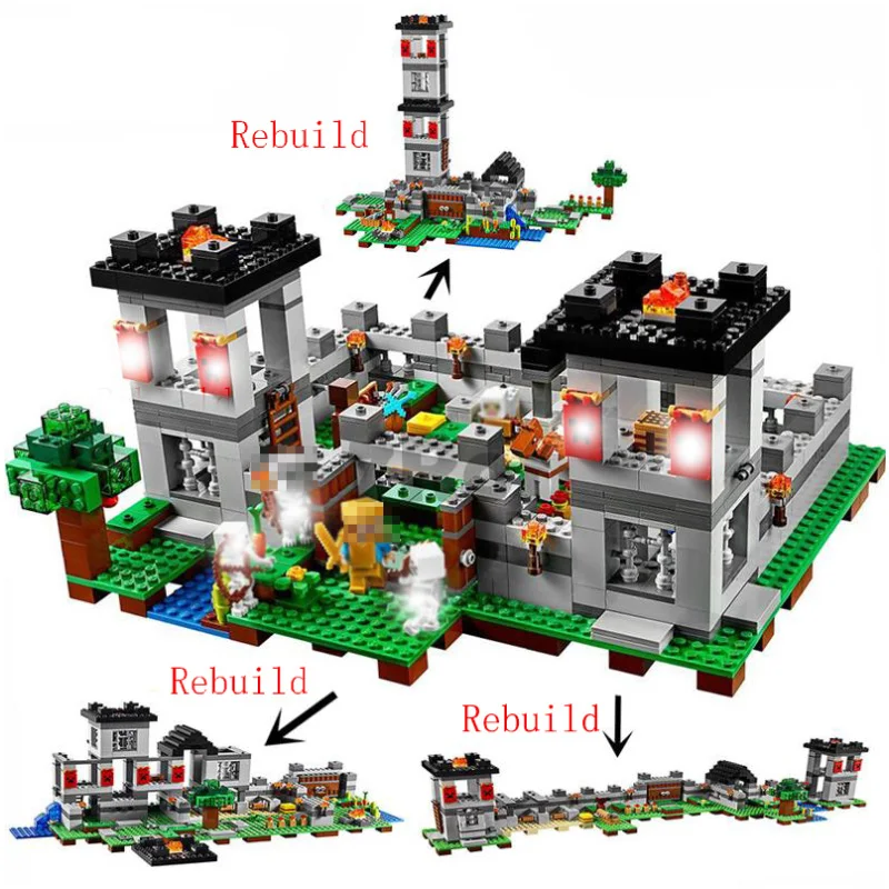 

10472 The Fortress Compatible With Legoinglys 21127 Assemble Set Building Blocks Brick My Worlds Toys For Kids Boys