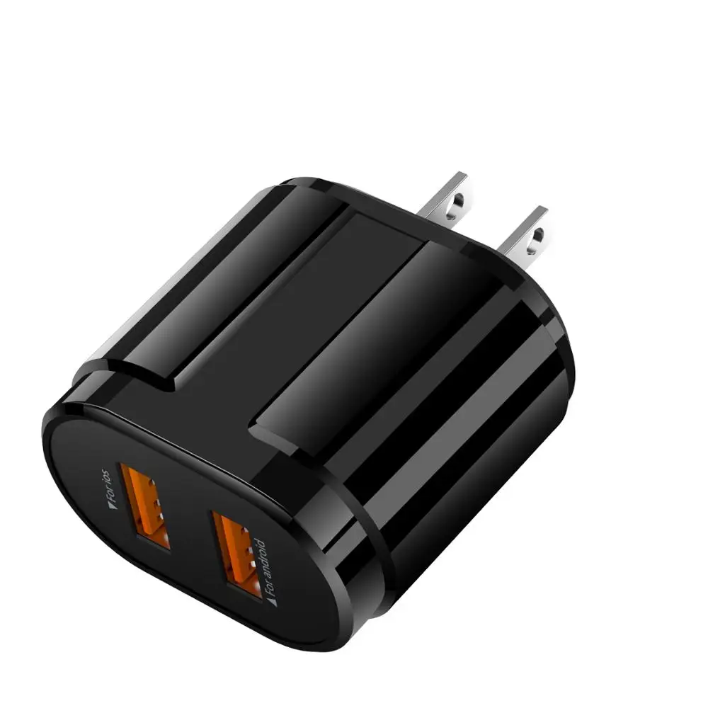5V 2.4A USB зарядное устройство для iPhone XR XS 8 7 iPad быстрое настенное зарядное устройство адаптер EU/US для samsung S10 Xiaomi Mi 9 зарядное устройство для мобильного телефона - Тип штекера: Black US Plug
