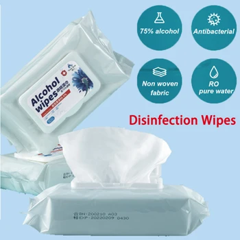 

75% Disinfecting Alcohol Wipes Disposable Hand Wipes Skin Toys Cleaning Bacteria Disinfection Wipes Alcohol Cotton Tissue TSLM2
