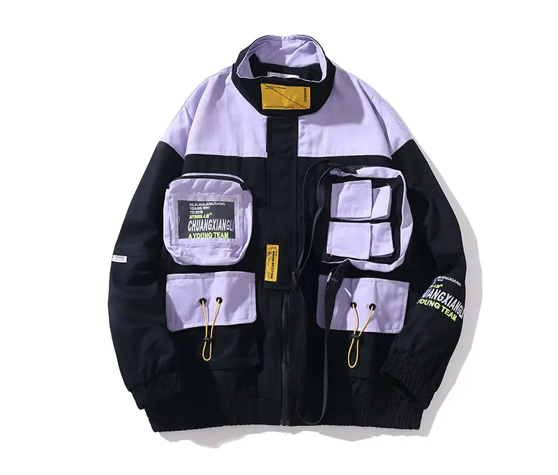 Уличная Хип-Хоп куртка-ветровка для мужчин в японском стиле большой Мульти Карманы куртка пальто винтажная повседневная спортивная куртка осень