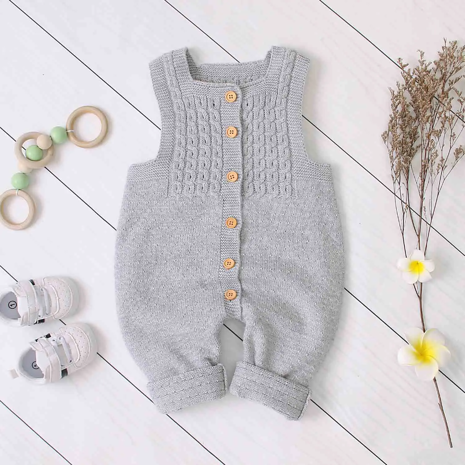 Baby Romper Newborn Sleeveless Jumpsuits Pajamas Autumn Candy Color Toddler Knitted Overalls One Piece Infant Boys Girls Clothes