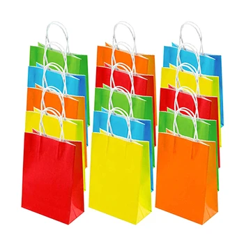 

40 Pieces Kraft Paper Party Favor Bags Craft Paper Bags Gift Treat Paper Bag with Handle for Party Celebrations