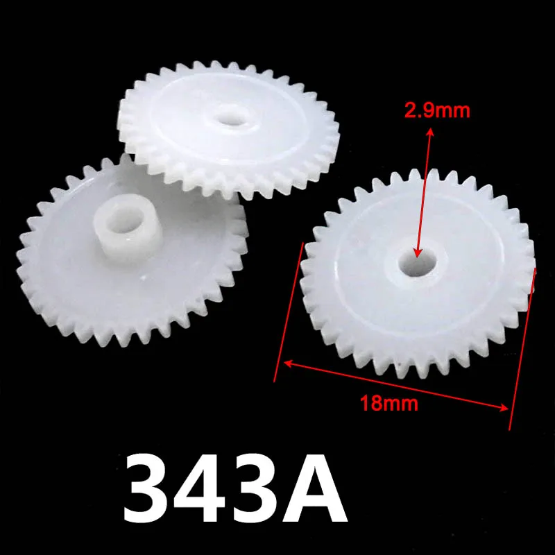 34 Teeth Spur Gear 0.5M OD=18mm Hole= 2mm/ 2.5mm/ 3mm/ 4mm Shaft Tight POM Plastic Pinion Toy Model Parts 342A 342.5A 343A 344B