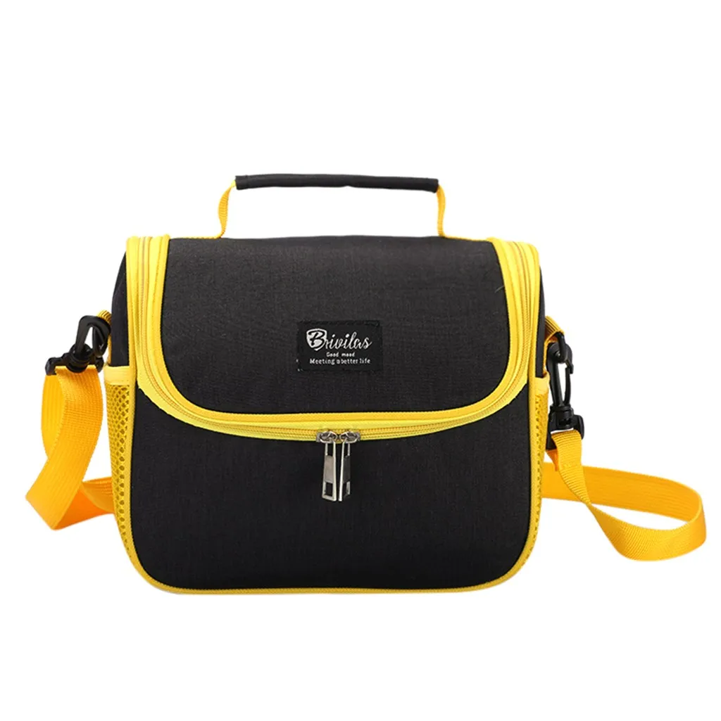 Портативный Ланч-мешок Термоизолированный Ланч-бокс большая сумка-охладитель Bento мешок ланч-контейнер школьные сумки для хранения еды - Цвет: A