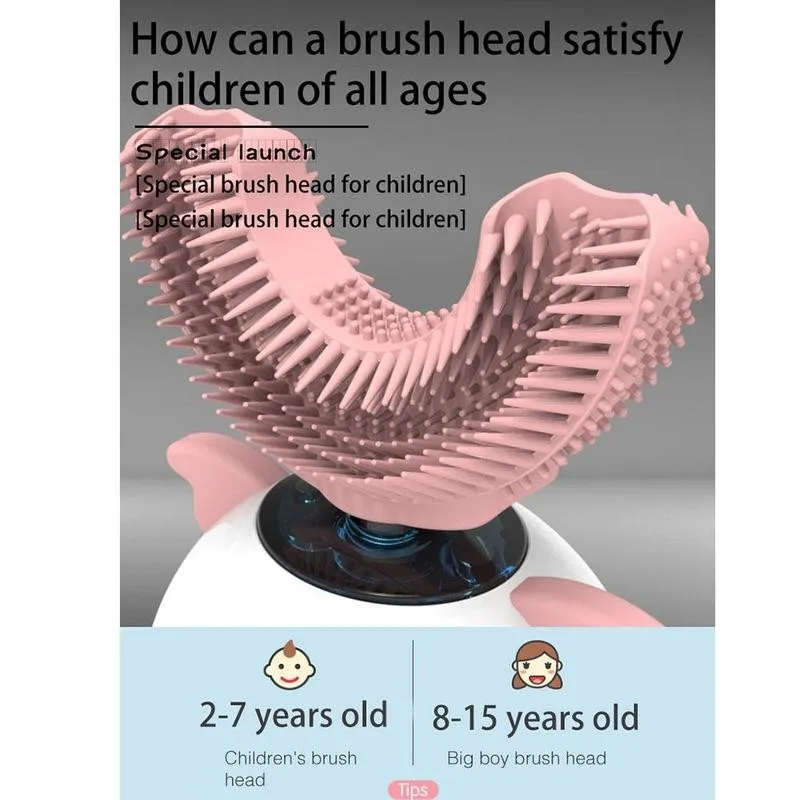360-degree Sonic U-shaped Children Electric Toothbrush Silicon Automatic Ultrasonic Toothbrush Waterproof U Shape Lips Care 360-degree Sonic U-shaped Children Electric Toothbrush Silicon Automatic Ultrasonic Toothbrush Waterproof U Shape Lips Care