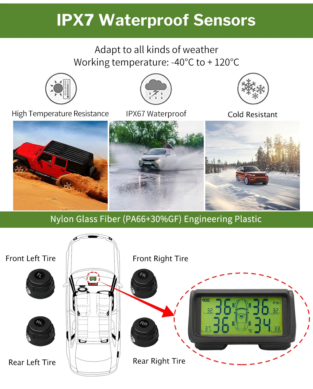 Deelife TPMS система контроля давления в шинах сигнализация солнечный автомобиль 4 колеса внутренний внешний датчик давления в шинах Smart TMPS контроль