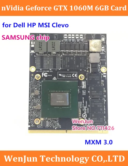 

Free fast Shipping N17E-G1-A1 nVidia GTX 1060M 6GB Graphic GPU Card for Dell Alienware 18 M18X R2 R3 R4 /HP /MSI/ Clevo notebook