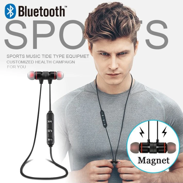 5 0 Bluetooth наушники Спортивные с шейным ободом Магнитные беспроводные