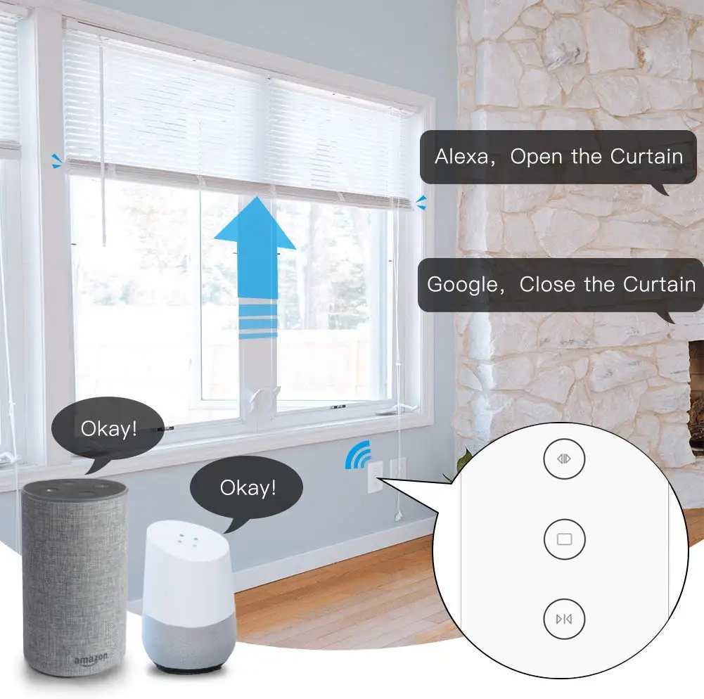 WiFi Smart Life Switch рольставни Tuya для электрического моторизованного занавеса жалюзи работает с Alexa и Google Home EU/US Plug