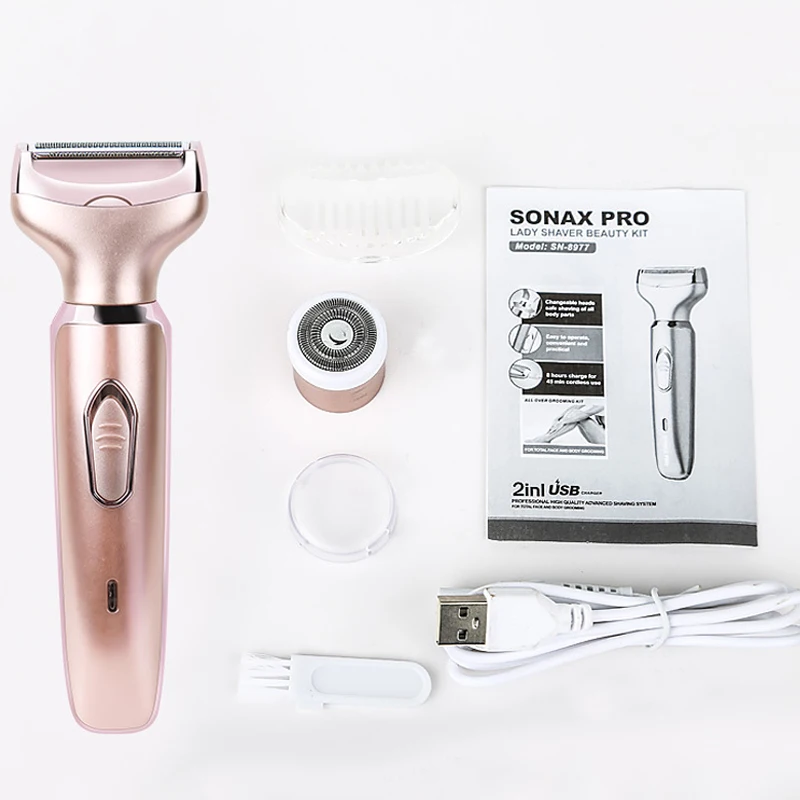 SONAX PRO перезаряжаемая 2 в 1 электрическая Женская бритва эпилятор для удаления волос на теле бритва триммер машина для депиляции лица для женщин