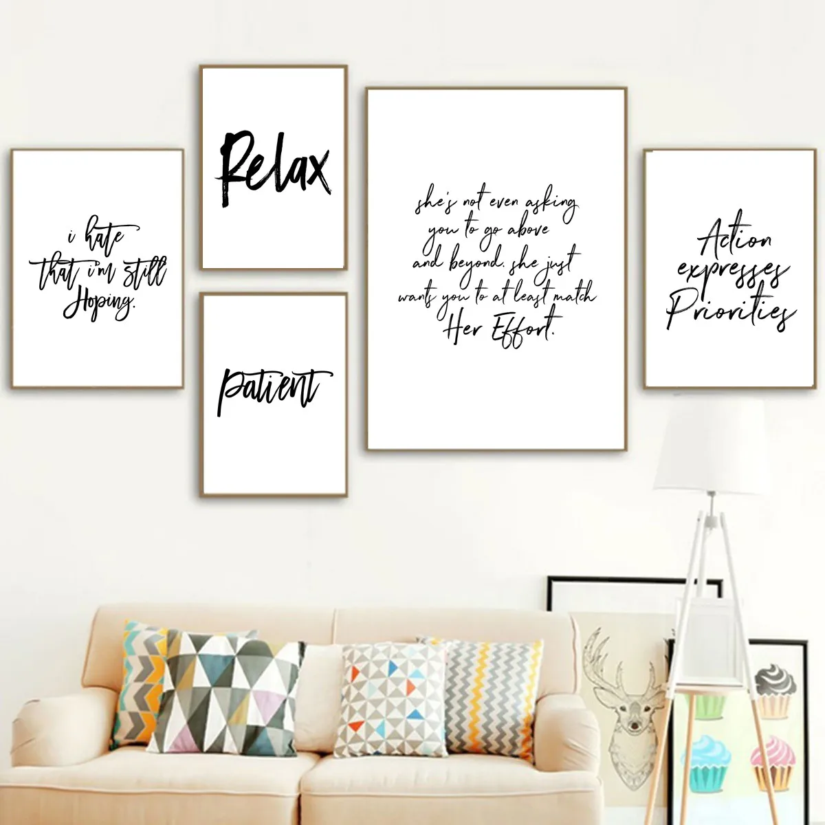 Modern Calligraphy Positive Quote Art Print Home Decor Wall Art Poster C