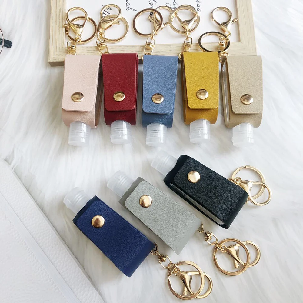 

Bottles Carrier Keychain Reusable Holder Bottle Refillable 30ml Hand Disinfect Sanitizer