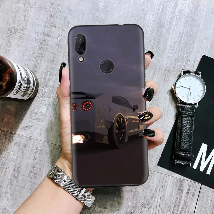 GTR Car Cool Black Cover Phone Case for Xiaomi Redmi Note 8 7 7S 7A 6 S2 GO K20 Pro 6A Mi 6X 5X A1 CC 9 8 Coque