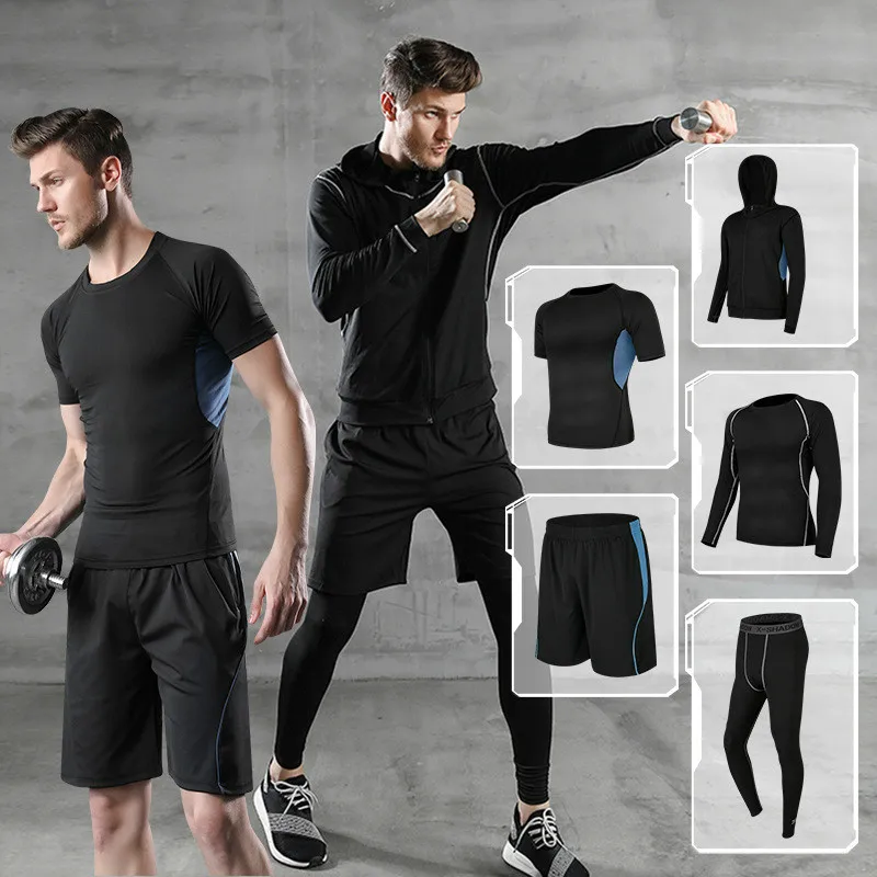 

Sportswear Men's Autumn Leisure Men's Fitness Fast Dry Running T-shirt Training Long-sleeved Fitness Trousers Men's Sportswear