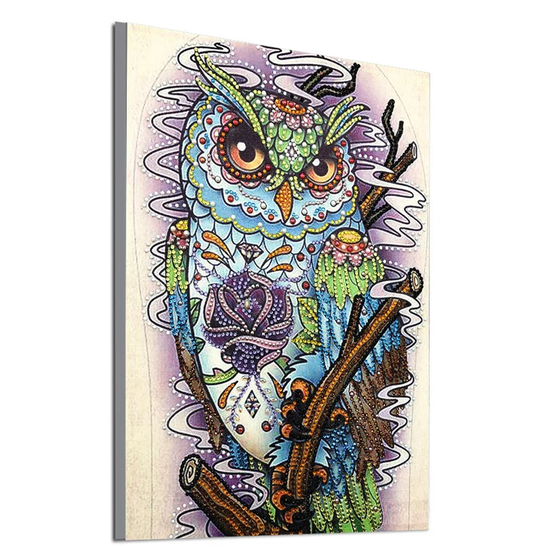 RUBOS DIY 5D Diamond Painting Owl Animal Pearl Diamond Embroidery Large Special Beads Rhinestone Pictures Mosaic New Sale Decor (4)