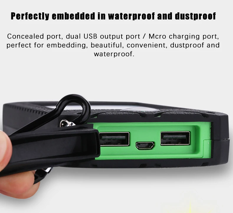  Hot Sell 30000mAh Solar Power Bank Dustproof Waterproof Portable Charger with LED Compass for Xiaom