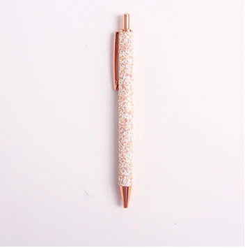 Блестящие шариковые ручки с блестками для письма, милый пресс, 0,5 мм, индивидуальная фирменная шариковая ручка с черными чернилами, бизнес-школьные принадлежности - Цвет: Powder white