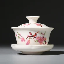 80 мл, мини, GaiWan, китайский стиль, чайный набор, голубой и белый фарфор, чайный набор, размер Samll, керамическая чашка для чая, кофейная чашка и блюдце, набор