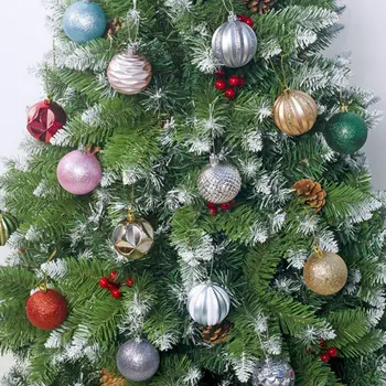 

16Pcs Lanyard Christmas Ball Family Christmas Tree Unique Decoration 2020 Plastic Christmas Balls New·