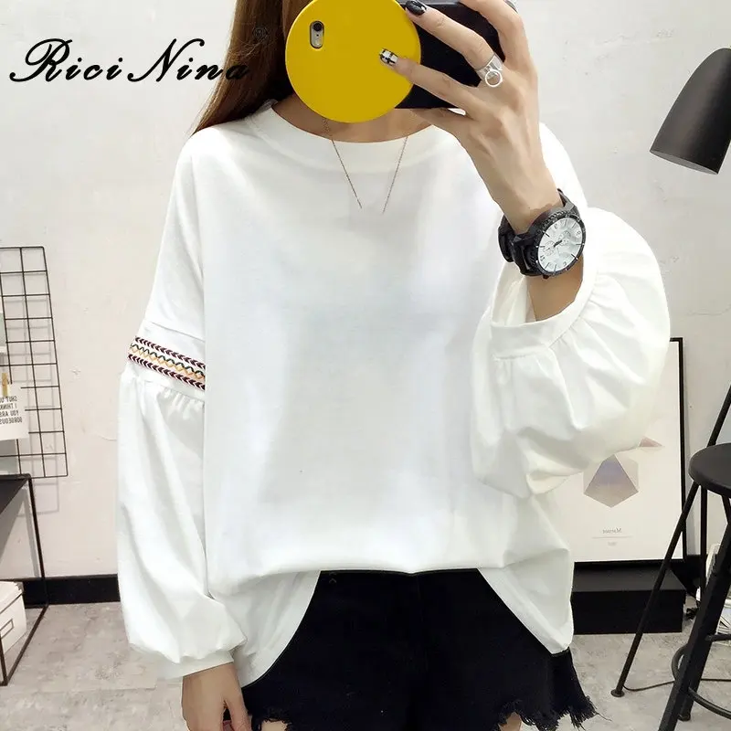 

RICININA Womens Sweatshirt Plus Size Hoodies Women Sweatshirts Full Sleeve Oversized Pullover Feminino Long Hoodie Femme Autumn