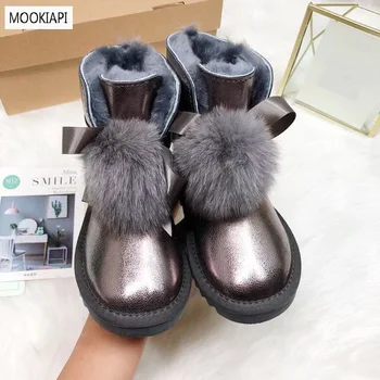 

Australia's latest high-quality women's shoes in 2019, real cowhide, 100% natural wool, laced snow boots, four colors