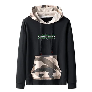 

Man Hoodie Camouflage Patchwork Sweatshirt Men Streetwear Hoodies For Men Spring Autumn Men's Sweatshirt With Hood Sweatshirts