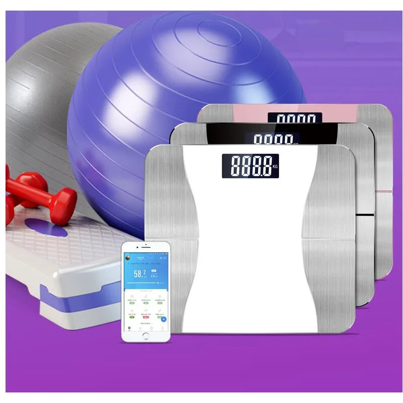 Смарт-приложение для измерения жира тела, Bluetooth, умные весы для взвешивания жира, электронные весы для измерения пола, BMI, весы для ванной
