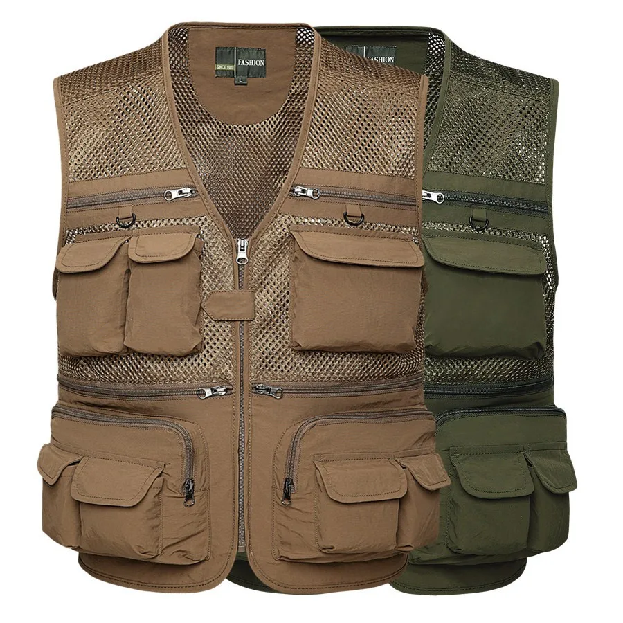 Men's Summer Fishing Vest Outdoor Workwear Vests Multi pocket Hunting VestFishing Vests