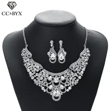 CC серьги и колье, ювелирные наборы, капли воды, кубический циркон, свадебные аксессуары для невесты, для женщин, вечерние, роскошный стиль, D068
