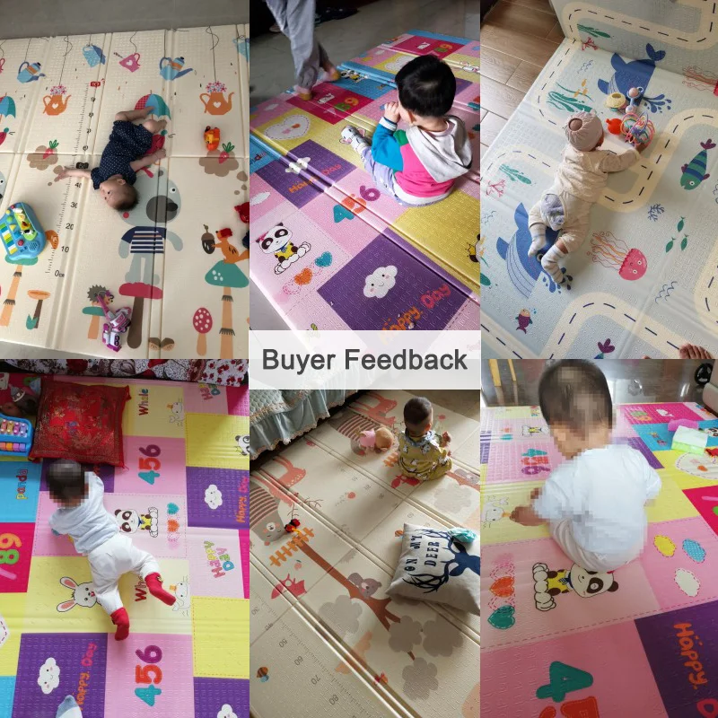 Babyinner 200*180 см детский игровой коврик складной XPE Playmate двусторонний пенопластовый