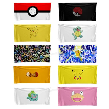 

Pokemon Go Towels Anime Cartoon Printed Adult Children Soft Sports Towel Swimming Beach Towel Shower Face Towels Bathroom Bath