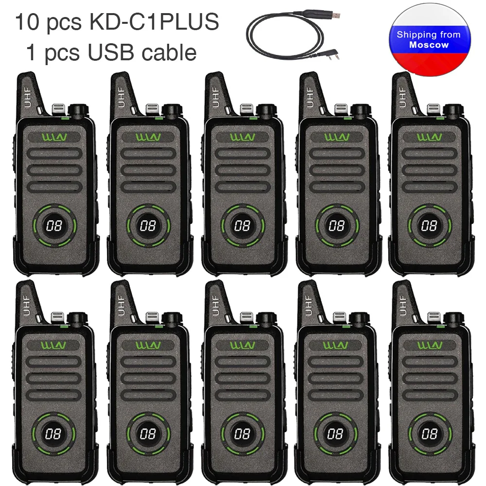 Mini Radio WLN KD-C1plus, 10 piezas, UHF, 400-470MHz, transceptor Delgado,  KDC1plus, Walkie Talkie, KD-C1 mejorado - AliExpress