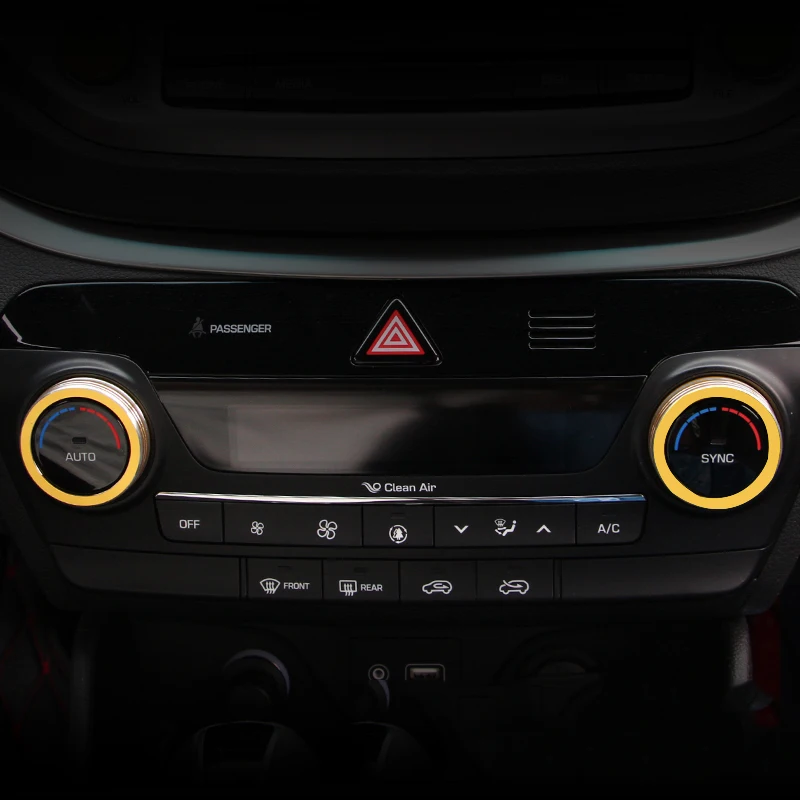 Lsrtw2017 автомобиля один-кнопка запуска музыки и кондиционера, планки для hyundai Tucson аксессуары - Название цвета: golden 1 2pcs