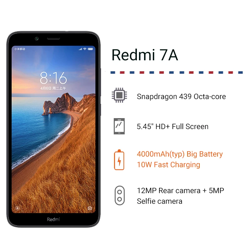  Global Rom Xiaomi Redmi 7A 3GB RAM 32GB ROM Mobile Phone Snapdragon 439 Octa Core 4000mAh Battery 1