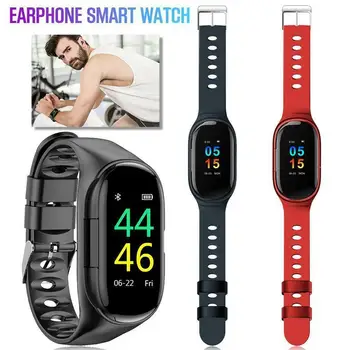 

2 In 1 Smart Watch Bluetooth 5.0 Earphone Sports Smart Heart Tracker Devices Sleep Fitness Wearable Monitoring Rate G2X6