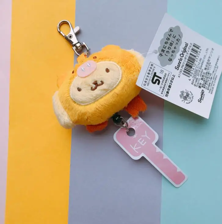 1 Pc new cute Plush Telescopic Keychain Cartoon melody Pudding Cinnamoroll Dog Pendant Stuffed Plush Toys Plush Doll Gift