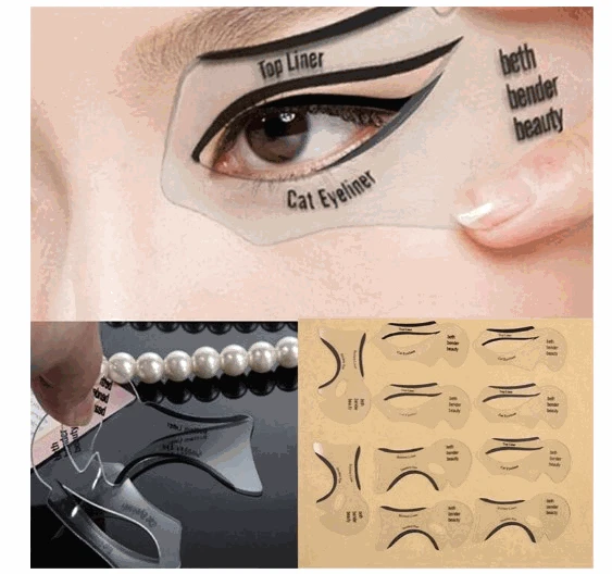 NEW Eye Makeup Template Eye Shadow Eyeliner Makeup Tool Cat Eye Card Women Cat Line Pro Eyeliner Stencils Template Shaper Model