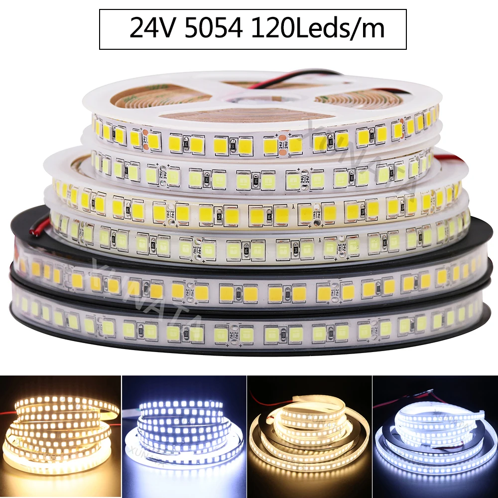 5M AC/DC 12V 24V SMD 5054 5050 Светодиодные ленты 300 светодиодный s 600 светодиодный s Водонепроницаемый светодиодный ленточный гибкий светодиодный светильник полосы Диодная лента декоративная светильник