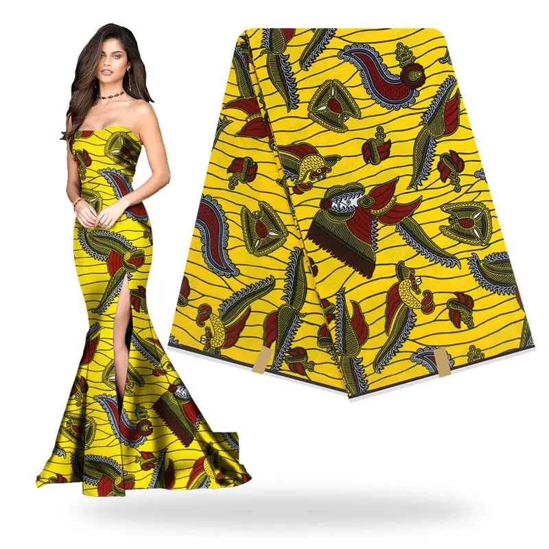 Нигерийское платье contton дизайн африканская ткань голландский воск для 6 ярдов/партия платье H180524