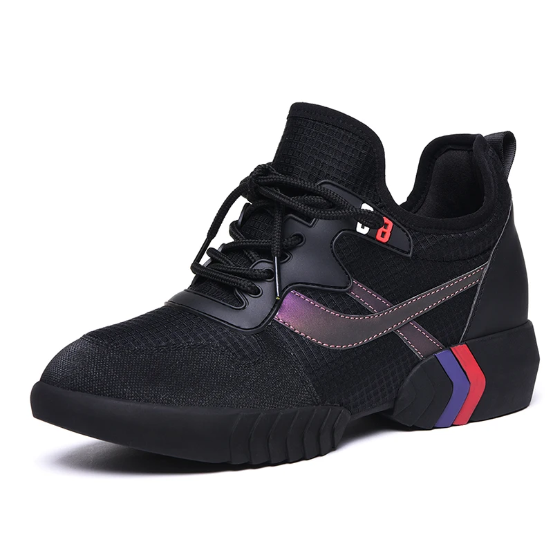 

Hot Sale Vulcanize Sneakers Fashion Women Breathable Lace-Up Wedges Sneakers Platform Shoes Mesh Woman Casual Shoes B0042