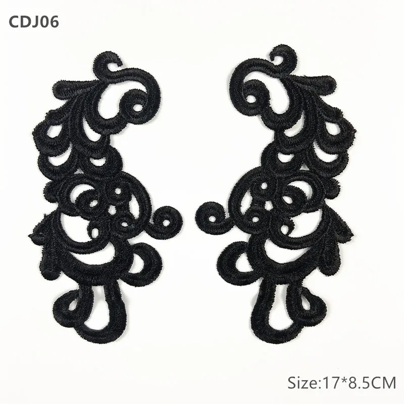1 pair Embroidered Patches for Clothing Lace Applique patch Ballet Costumes Dress Sewing Crafts DA89 DA019